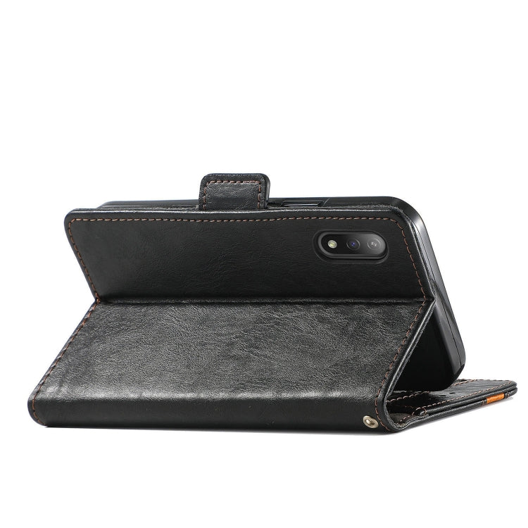 For Sony Xperia Ace II CaseNeo Business Splicing Dual Magnetic Buckle Horizontal Flip PU Leather Case with Holder & Card Slots & Wallet