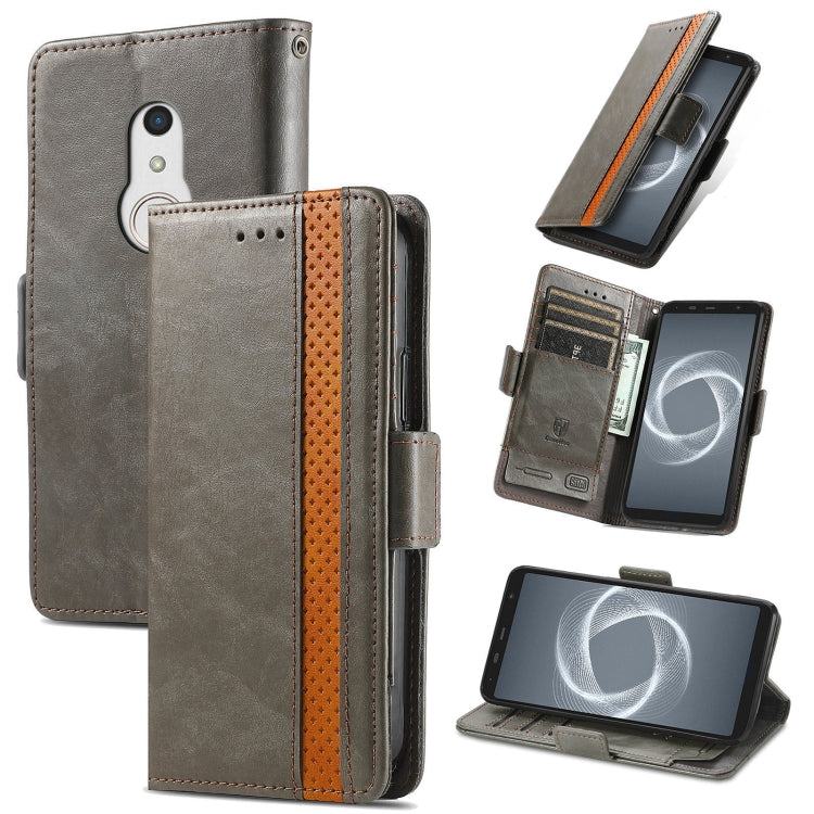For Arrows Be4 Plus F-41B CaseNeo Business Splicing Dual Magnetic Buckle Horizontal Flip PU Leather Case with Holder & Card Slots & Wallet