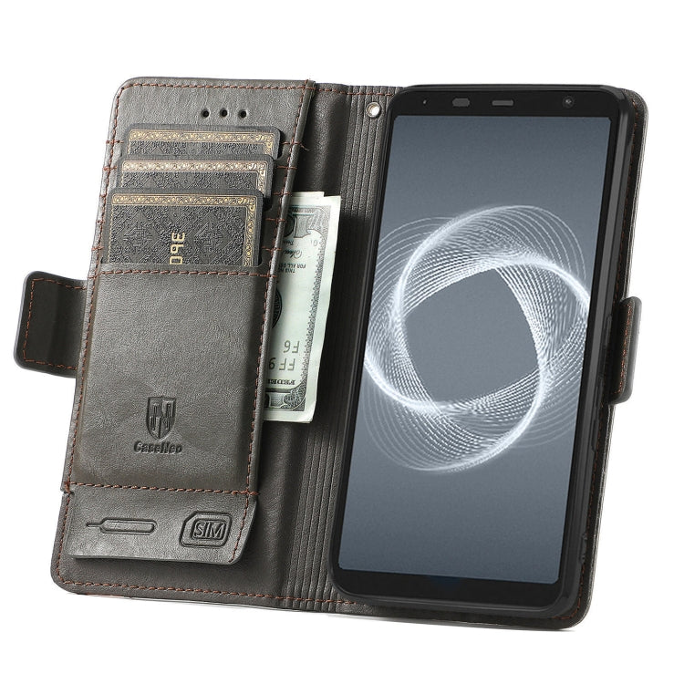 For Arrows Be4 Plus F-41B CaseNeo Business Splicing Dual Magnetic Buckle Horizontal Flip PU Leather Case with Holder & Card Slots & Wallet
