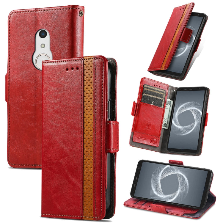 For Arrows Be4 Plus F-41B CaseNeo Business Splicing Dual Magnetic Buckle Horizontal Flip PU Leather Case with Holder & Card Slots & Wallet
