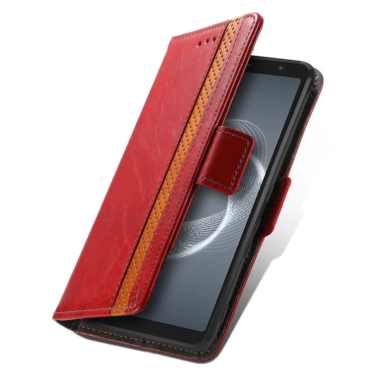 For Arrows Be4 Plus F-41B CaseNeo Business Splicing Dual Magnetic Buckle Horizontal Flip PU Leather Case with Holder & Card Slots & Wallet