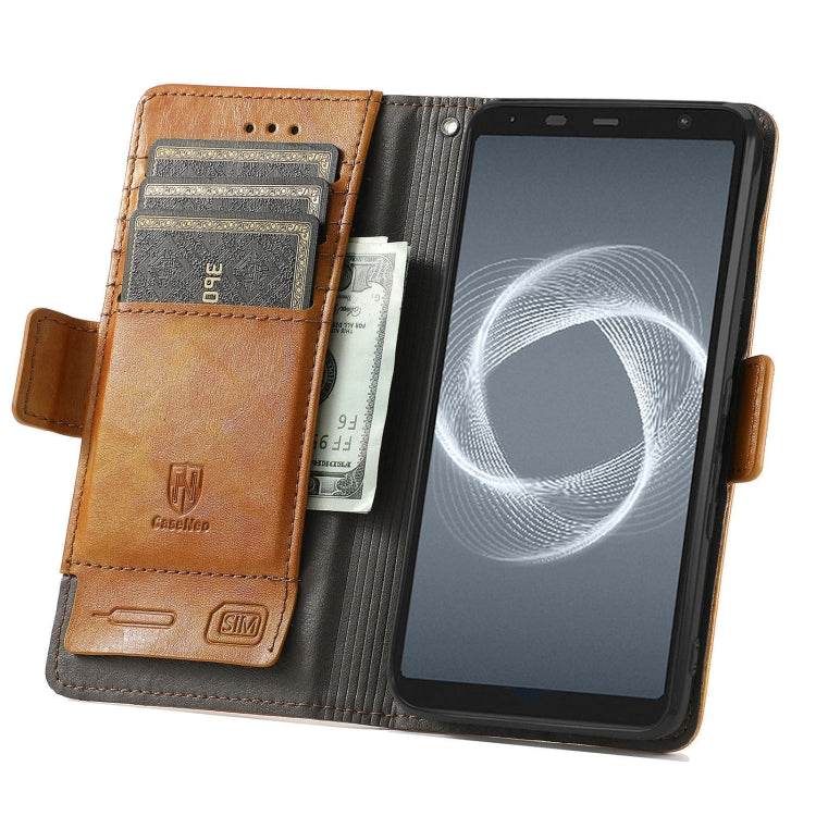 For Arrows Be4 Plus F-41B CaseNeo Business Splicing Dual Magnetic Buckle Horizontal Flip PU Leather Case with Holder & Card Slots & Wallet