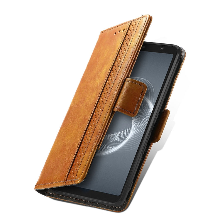 For Arrows Be4 Plus F-41B CaseNeo Business Splicing Dual Magnetic Buckle Horizontal Flip PU Leather Case with Holder & Card Slots & Wallet