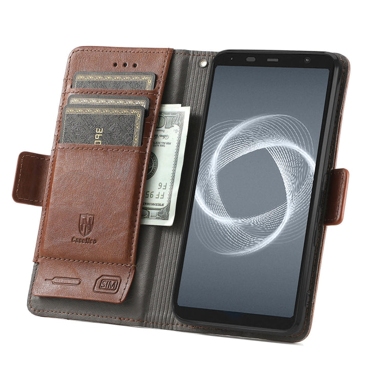 For Arrows Be4 Plus F-41B CaseNeo Business Splicing Dual Magnetic Buckle Horizontal Flip PU Leather Case with Holder & Card Slots & Wallet