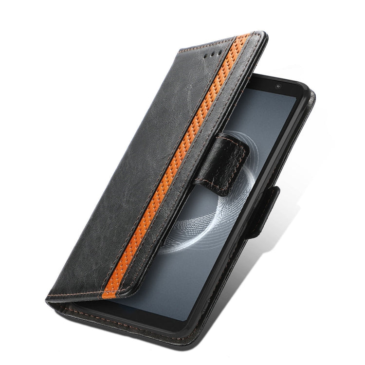 For Arrows Be4 Plus F-41B CaseNeo Business Splicing Dual Magnetic Buckle Horizontal Flip PU Leather Case with Holder & Card Slots & Wallet
