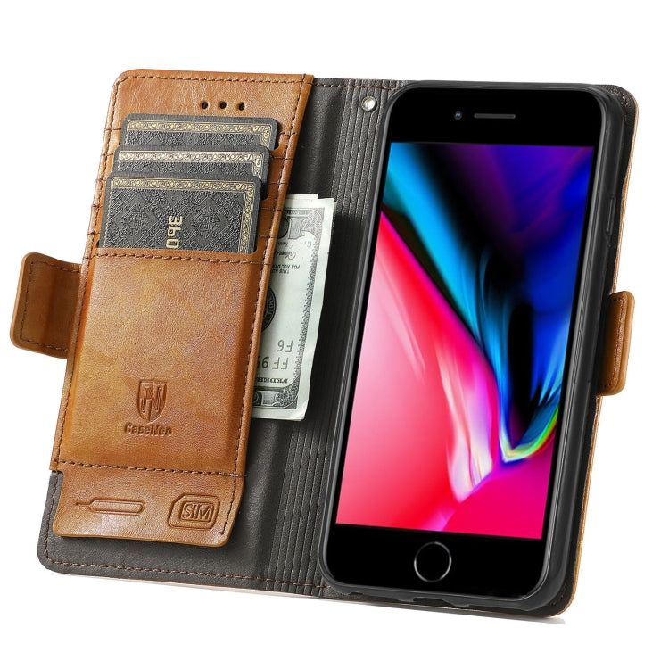 CaseNeo Business Splicing Dual Magnetic Buckle Horizontal Flip PU Leather Case with Holder & Card Slots & Wallet For iPhone 6