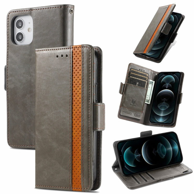 For iPhone 13 CaseNeo Business Splicing Dual Magnetic Buckle Horizontal Flip PU Leather Case with Holder & Card Slots & Wallet