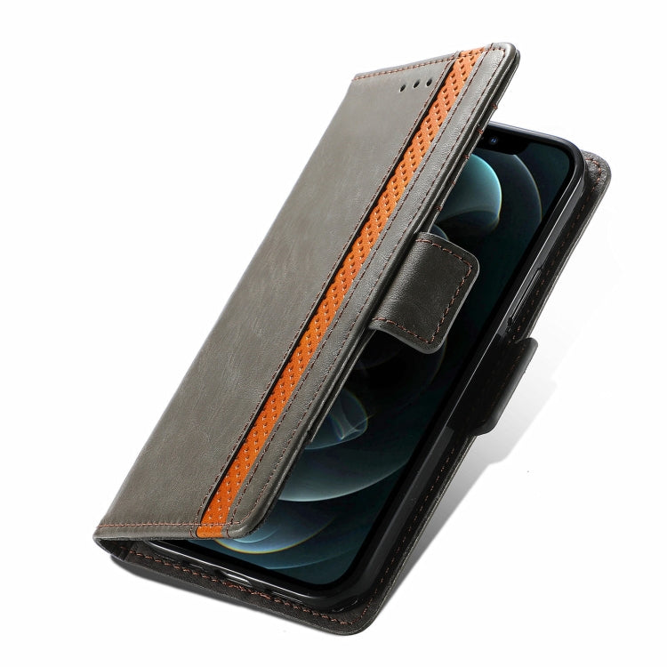 For iPhone 13 CaseNeo Business Splicing Dual Magnetic Buckle Horizontal Flip PU Leather Case with Holder & Card Slots & Wallet
