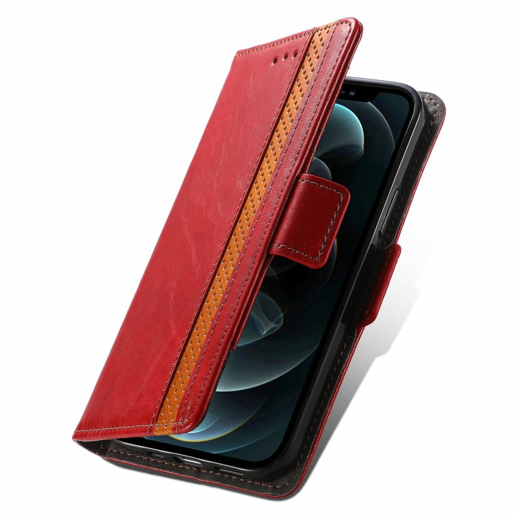For iPhone 13 CaseNeo Business Splicing Dual Magnetic Buckle Horizontal Flip PU Leather Case with Holder & Card Slots & Wallet