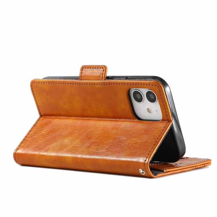 For iPhone 13 CaseNeo Business Splicing Dual Magnetic Buckle Horizontal Flip PU Leather Case with Holder & Card Slots & Wallet