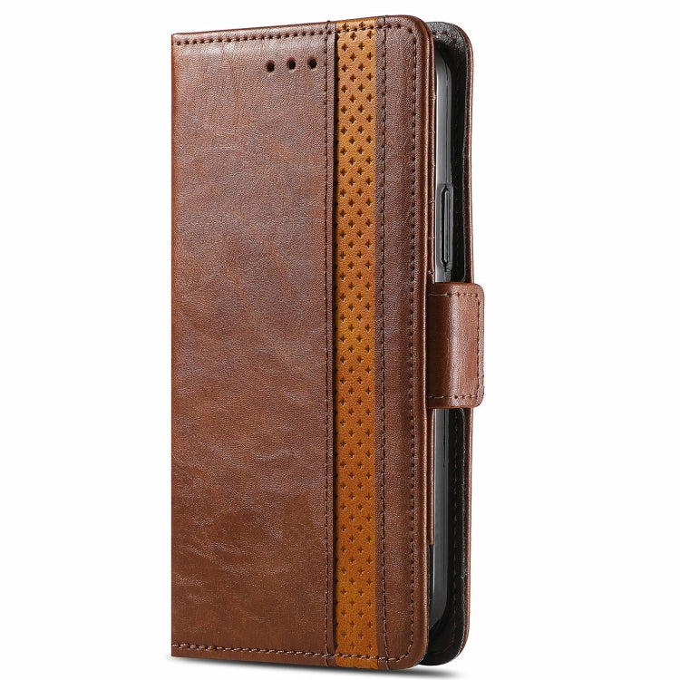 For iPhone 13 CaseNeo Business Splicing Dual Magnetic Buckle Horizontal Flip PU Leather Case with Holder & Card Slots & Wallet
