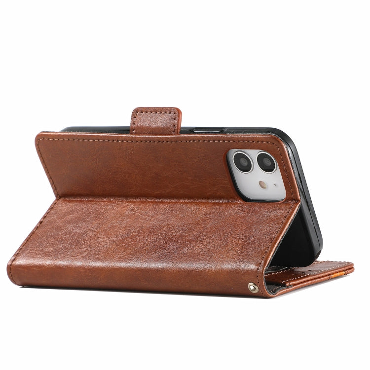For iPhone 13 CaseNeo Business Splicing Dual Magnetic Buckle Horizontal Flip PU Leather Case with Holder & Card Slots & Wallet