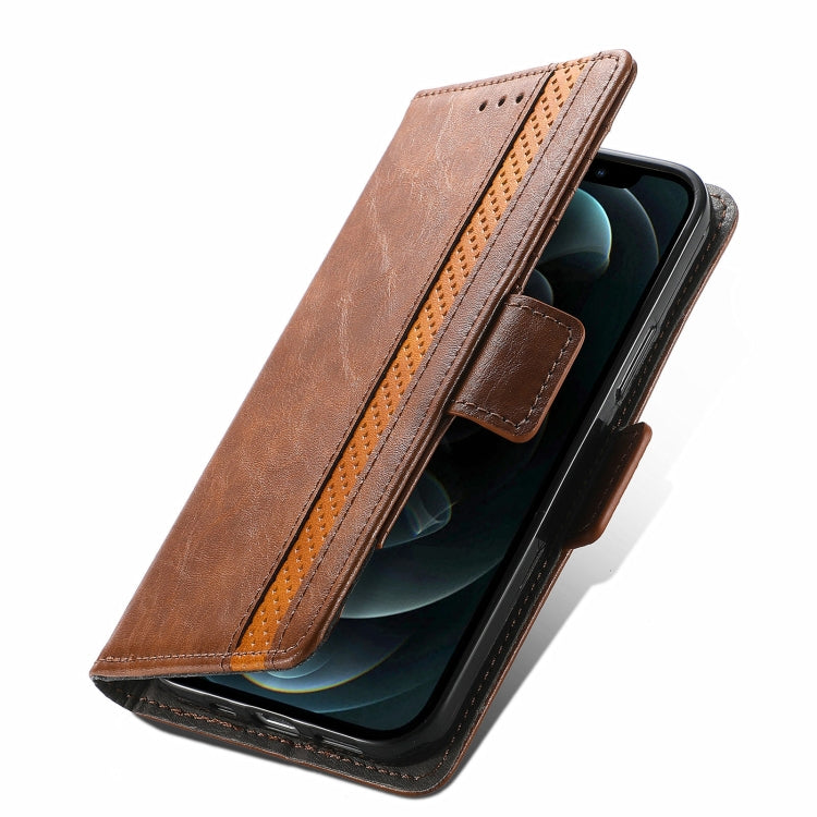 For iPhone 13 CaseNeo Business Splicing Dual Magnetic Buckle Horizontal Flip PU Leather Case with Holder & Card Slots & Wallet