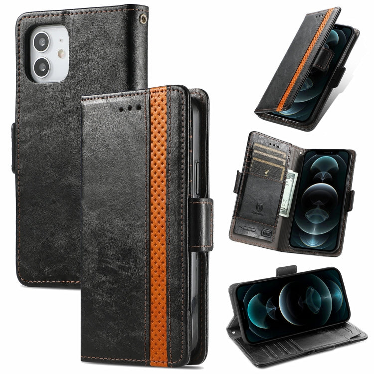 For iPhone 13 CaseNeo Business Splicing Dual Magnetic Buckle Horizontal Flip PU Leather Case with Holder & Card Slots & Wallet
