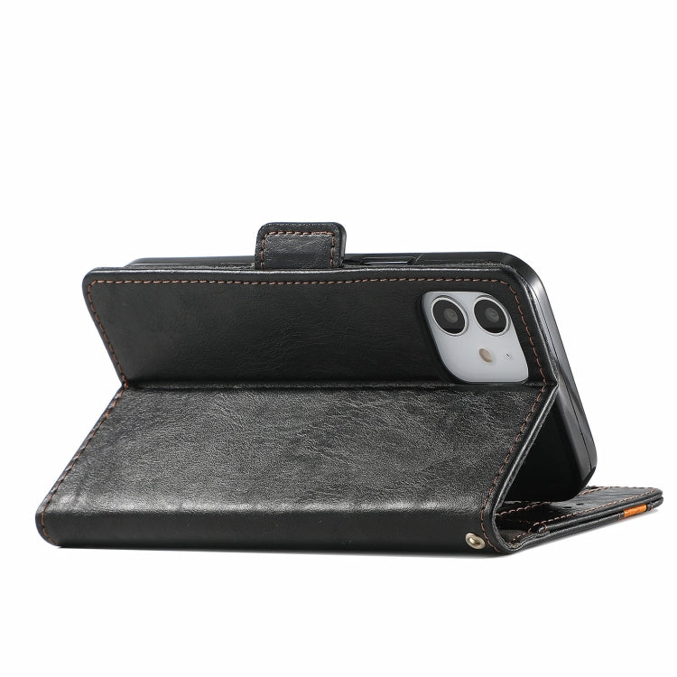 For iPhone 13 CaseNeo Business Splicing Dual Magnetic Buckle Horizontal Flip PU Leather Case with Holder & Card Slots & Wallet
