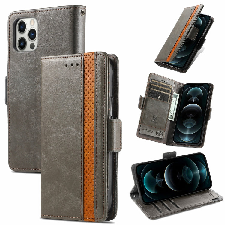 For iPhone 13 Pro Max CaseNeo Business Splicing Dual Magnetic Buckle Horizontal Flip PU Leather Case with Holder & Card Slots & Wallet