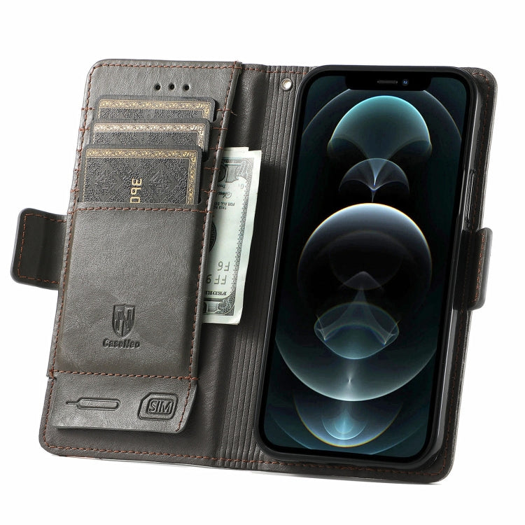 For iPhone 13 Pro Max CaseNeo Business Splicing Dual Magnetic Buckle Horizontal Flip PU Leather Case with Holder & Card Slots & Wallet
