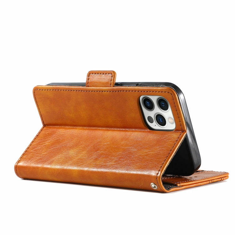 For iPhone 13 Pro Max CaseNeo Business Splicing Dual Magnetic Buckle Horizontal Flip PU Leather Case with Holder & Card Slots & Wallet