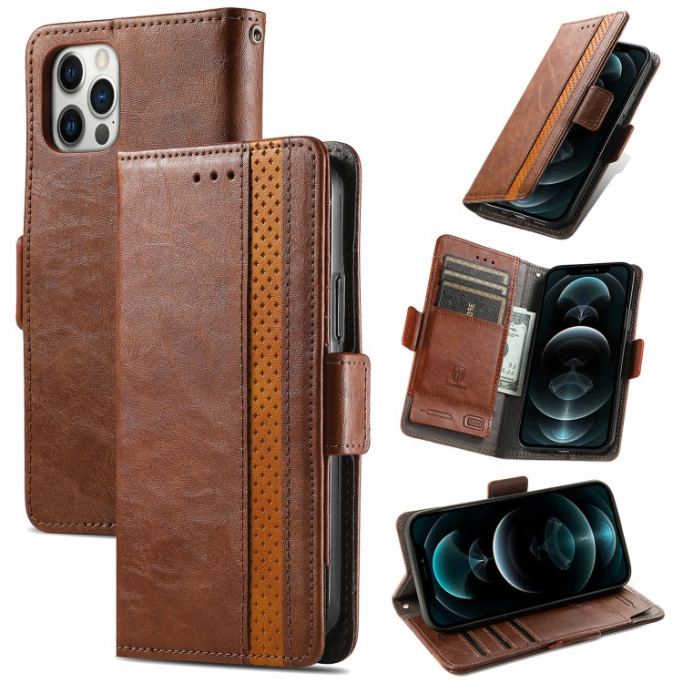 For iPhone 13 Pro Max CaseNeo Business Splicing Dual Magnetic Buckle Horizontal Flip PU Leather Case with Holder & Card Slots & Wallet