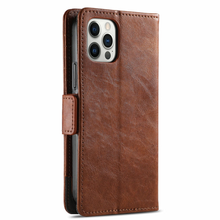 For iPhone 13 Pro Max CaseNeo Business Splicing Dual Magnetic Buckle Horizontal Flip PU Leather Case with Holder & Card Slots & Wallet