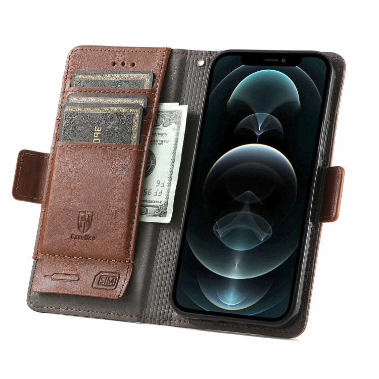 For iPhone 13 Pro Max CaseNeo Business Splicing Dual Magnetic Buckle Horizontal Flip PU Leather Case with Holder & Card Slots & Wallet