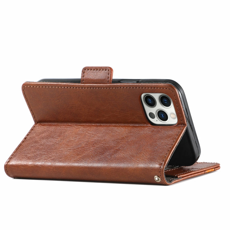 For iPhone 13 Pro Max CaseNeo Business Splicing Dual Magnetic Buckle Horizontal Flip PU Leather Case with Holder & Card Slots & Wallet