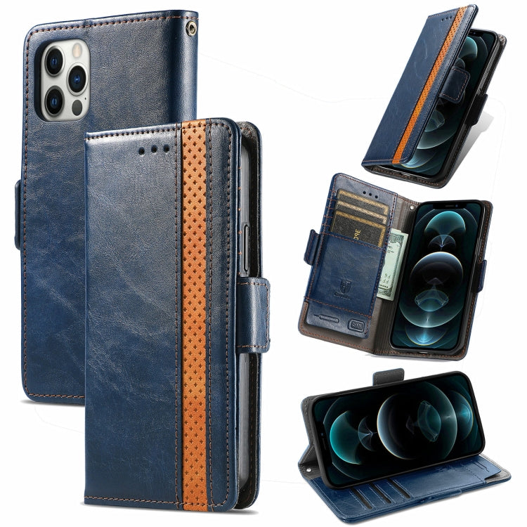 For iPhone 13 Pro Max CaseNeo Business Splicing Dual Magnetic Buckle Horizontal Flip PU Leather Case with Holder & Card Slots & Wallet