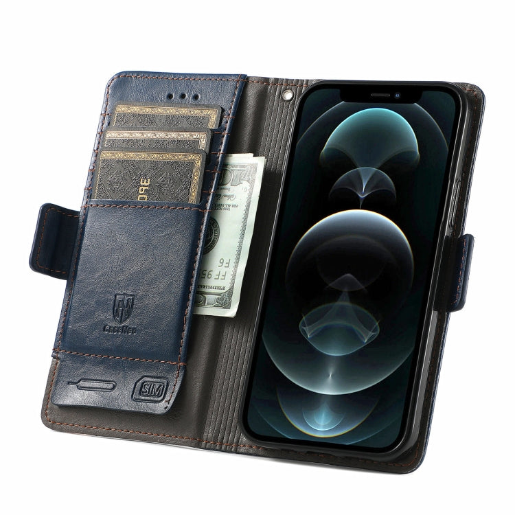 For iPhone 13 Pro Max CaseNeo Business Splicing Dual Magnetic Buckle Horizontal Flip PU Leather Case with Holder & Card Slots & Wallet