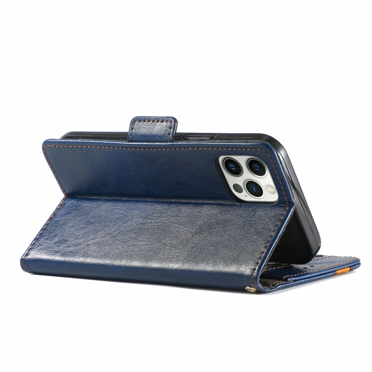 For iPhone 13 Pro Max CaseNeo Business Splicing Dual Magnetic Buckle Horizontal Flip PU Leather Case with Holder & Card Slots & Wallet