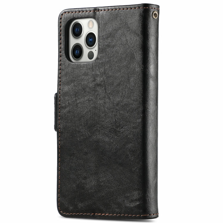 For iPhone 13 Pro Max CaseNeo Business Splicing Dual Magnetic Buckle Horizontal Flip PU Leather Case with Holder & Card Slots & Wallet