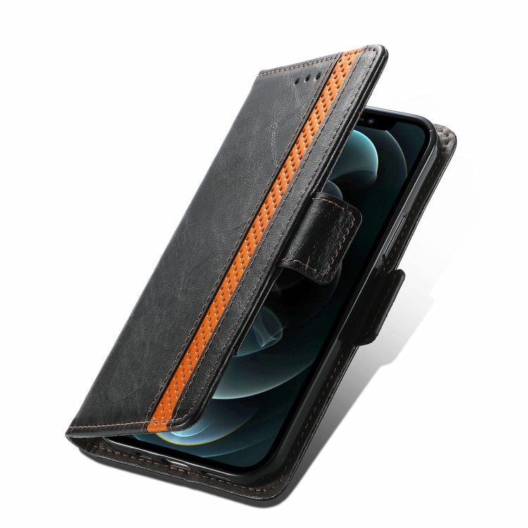 For iPhone 13 Pro Max CaseNeo Business Splicing Dual Magnetic Buckle Horizontal Flip PU Leather Case with Holder & Card Slots & Wallet