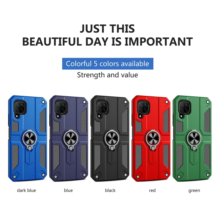 For Huawei nova 6 SE Carbon Fiber Pattern PC + TPU Protective Case with Ring Holder