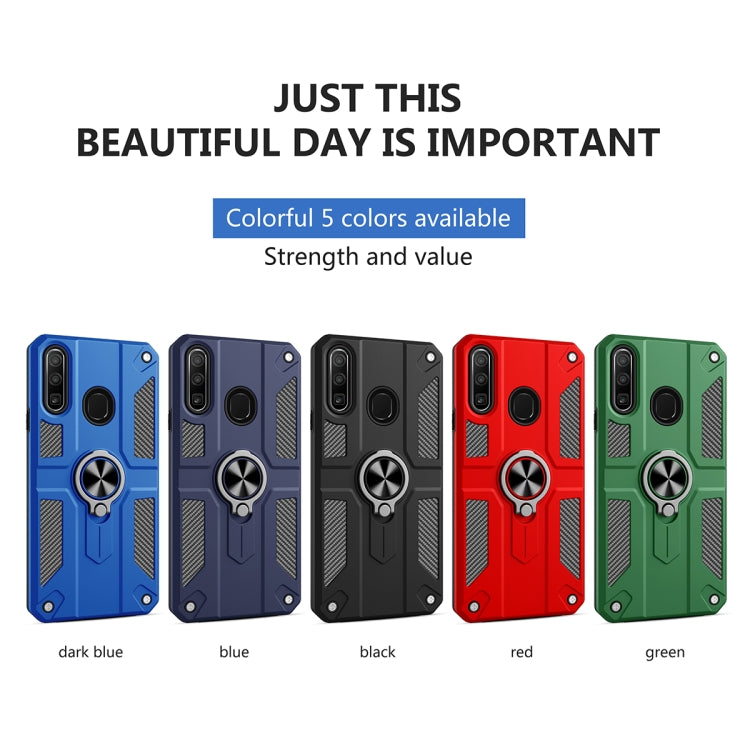 For Huawei Y9 Prime (2019) Carbon Fiber Pattern PC + TPU Protective Case with Ring Holder