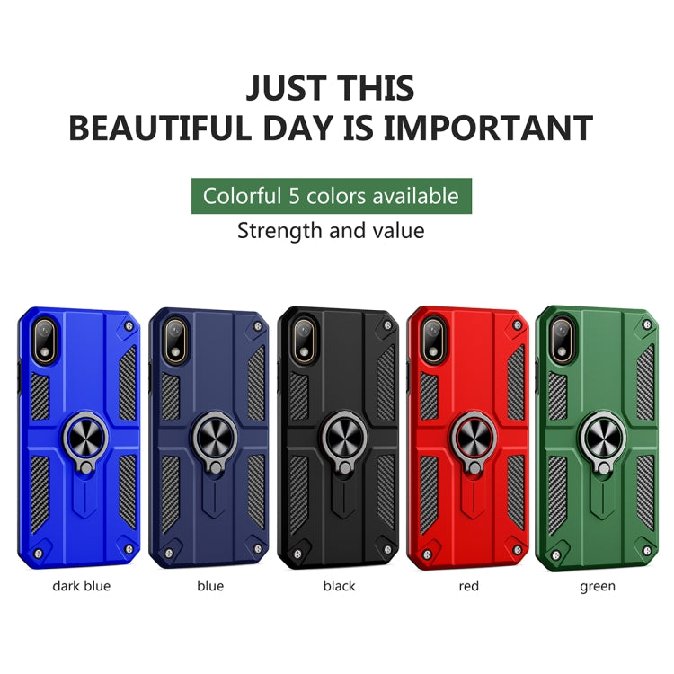 For Huawei Y5 (2019) Carbon Fiber Pattern PC + TPU Protective Case with Ring Holder