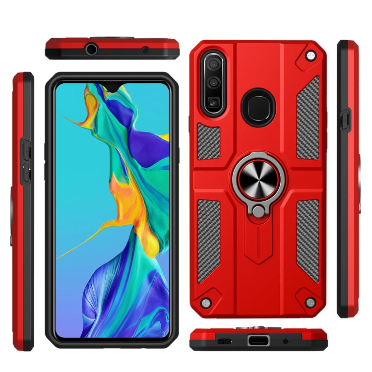 For Huawei P30 lite Carbon Fiber Pattern PC + TPU Protective Case with Ring Holder