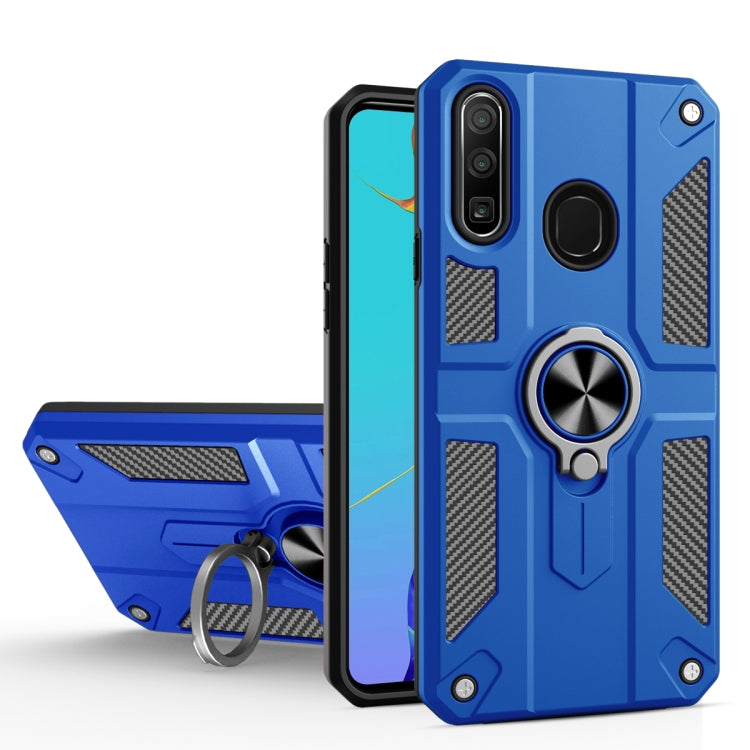 For Huawei P30 lite Carbon Fiber Pattern PC + TPU Protective Case with Ring Holder
