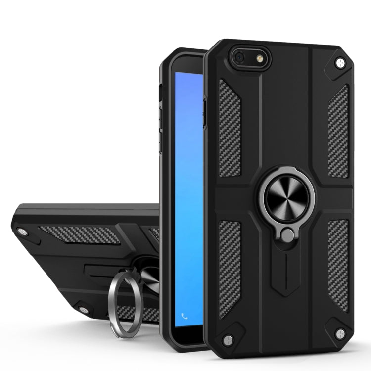 For Huawei Y5 lite (2018) Carbon Fiber Pattern PC + TPU Protective Case with Ring Holder