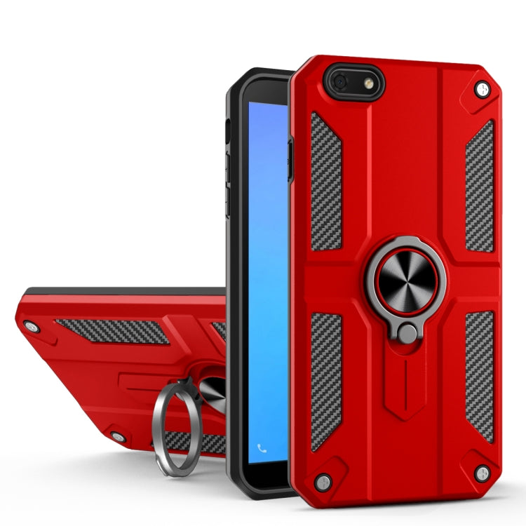 For Huawei Y5 lite (2018) Carbon Fiber Pattern PC + TPU Protective Case with Ring Holder