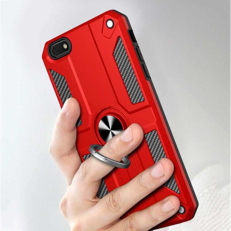 For Huawei Y5 lite (2018) Carbon Fiber Pattern PC + TPU Protective Case with Ring Holder