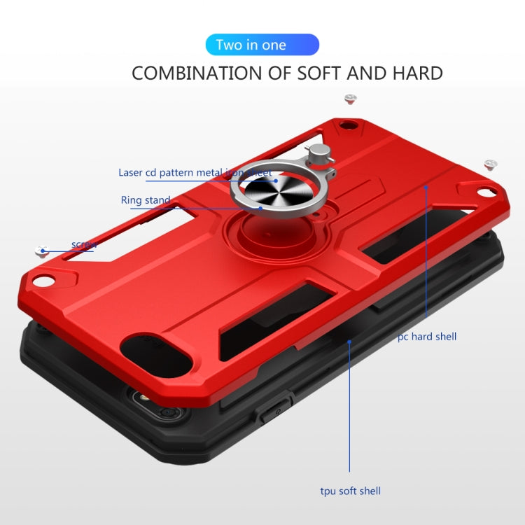 For Huawei Y5 lite (2018) Carbon Fiber Pattern PC + TPU Protective Case with Ring Holder
