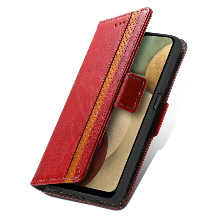 For Samsung Galaxy A12 CaseNeo Business Splicing Dual Magnetic Buckle Horizontal Flip PU Leather Case with Holder & Card Slots & Wallet