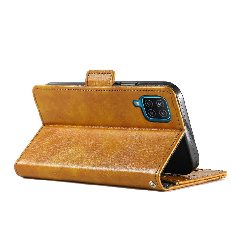 For Samsung Galaxy A12 CaseNeo Business Splicing Dual Magnetic Buckle Horizontal Flip PU Leather Case with Holder & Card Slots & Wallet