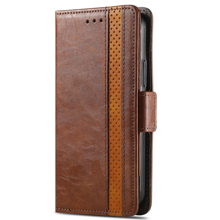 For Samsung Galaxy A12 CaseNeo Business Splicing Dual Magnetic Buckle Horizontal Flip PU Leather Case with Holder & Card Slots & Wallet