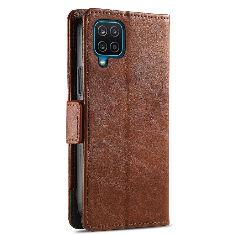 For Samsung Galaxy A12 CaseNeo Business Splicing Dual Magnetic Buckle Horizontal Flip PU Leather Case with Holder & Card Slots & Wallet