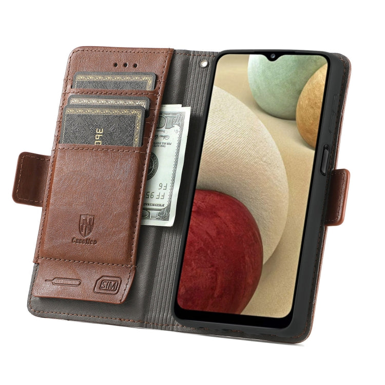 For Samsung Galaxy A12 CaseNeo Business Splicing Dual Magnetic Buckle Horizontal Flip PU Leather Case with Holder & Card Slots & Wallet