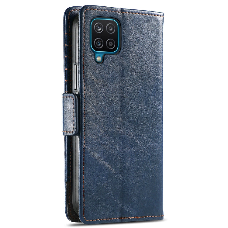 For Samsung Galaxy A12 CaseNeo Business Splicing Dual Magnetic Buckle Horizontal Flip PU Leather Case with Holder & Card Slots & Wallet