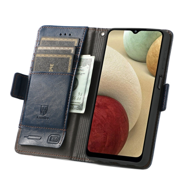 For Samsung Galaxy A12 CaseNeo Business Splicing Dual Magnetic Buckle Horizontal Flip PU Leather Case with Holder & Card Slots & Wallet