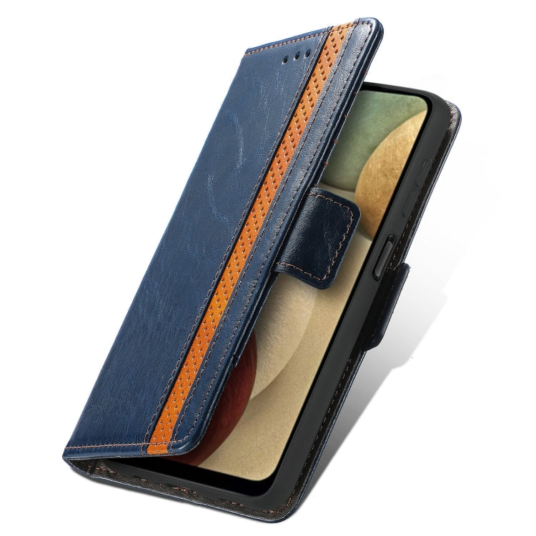 For Samsung Galaxy A12 CaseNeo Business Splicing Dual Magnetic Buckle Horizontal Flip PU Leather Case with Holder & Card Slots & Wallet