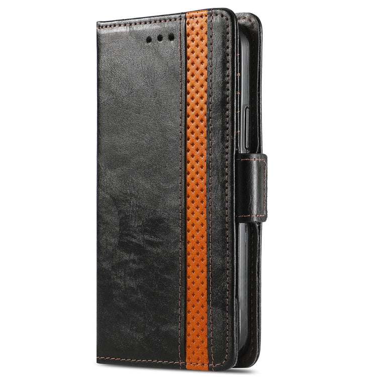 For Samsung Galaxy A12 CaseNeo Business Splicing Dual Magnetic Buckle Horizontal Flip PU Leather Case with Holder & Card Slots & Wallet