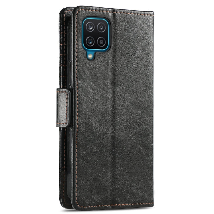 For Samsung Galaxy A12 CaseNeo Business Splicing Dual Magnetic Buckle Horizontal Flip PU Leather Case with Holder & Card Slots & Wallet